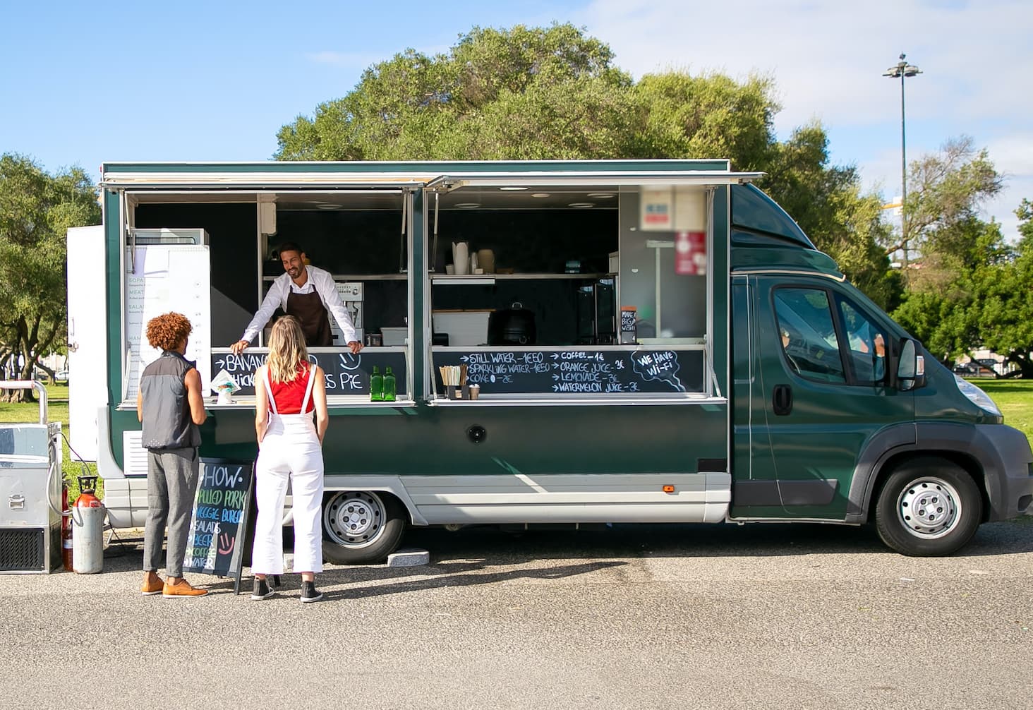 A Food Truck serving customers